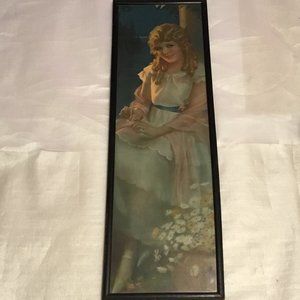 Gorgeous & colorful antique framed picture of Mary Pickford - yard long